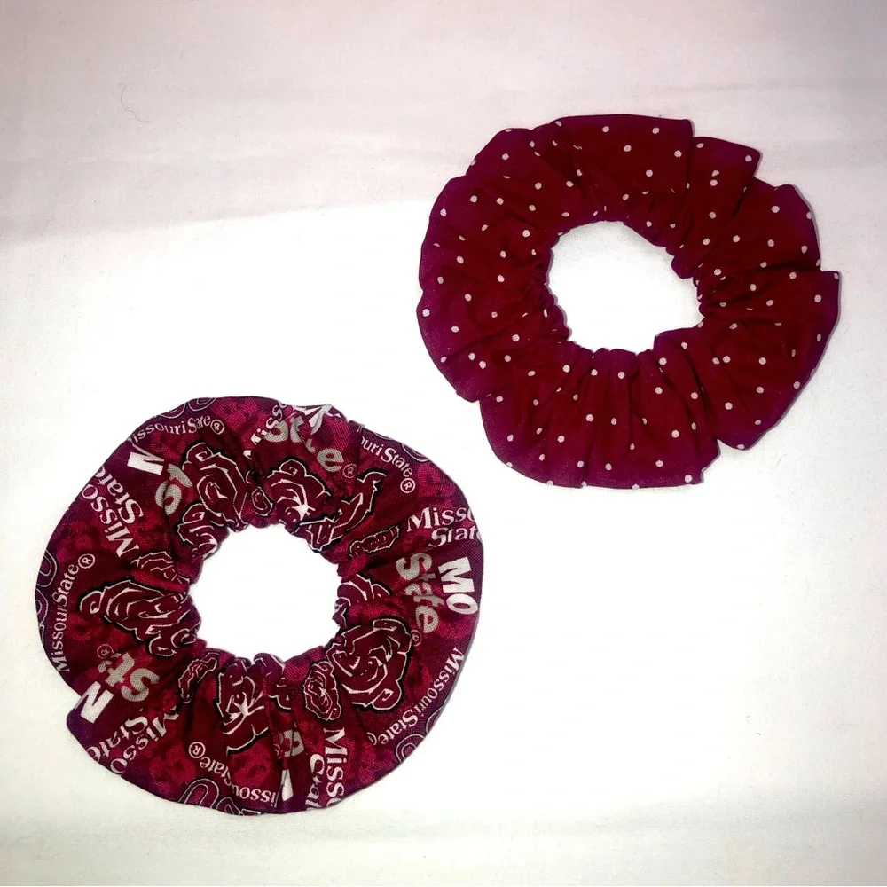 NWT Missouri Mo State Bears Hair Scrunchies Wristbands 2 Pack Made in USA
